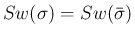 $Sw(\sigma)=Sw(\bar{\sigma})$