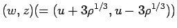 $(w,z)(=(u+3\rho^{1/3},u-3\rho^{1/3}))$