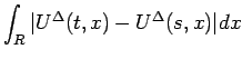 $\displaystyle \int_R\vert U^\Delta(t,x)-U^\Delta(s,x)\vert dx$