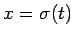 $x=\sigma(t)$