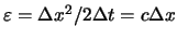 $\mbox{$\varepsilon$}= \Delta x^2/2\Delta t= c\Delta x$