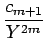 $\displaystyle {\frac{{c_{m+1}}}{{Y^{2m}}}}$