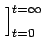 $\displaystyle \left.\vphantom{e^{-st}f(t)}\right]_{{t=0}}^{{t=\infty}}$