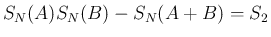 $S_N(A)S_N(B)-S_N(A+B)=S_2$