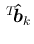 $\,{}^T\!{\mbox{\boldmath$\hat{b}$}_k}$