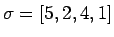 $\sigma=[5,2,4,1]$