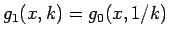 $g_1(x, k)=g_0(x, 1/k)$