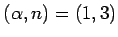 $(\alpha,n)=(1,3)$