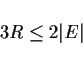 \begin{displaymath}
3R\leq 2\vert E\vert
\end{displaymath}