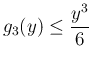 $\displaystyle
g_3(y)\leq \frac{y^3}{6} %\msp (y>-1)
$