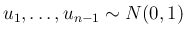 $u_1,\ldots,u_{n-1}\sim N(0,1)$