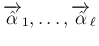 $\overrightarrow{\hat{\alpha}}_1,\ldots,\overrightarrow{\hat{\alpha}}_\ell$