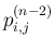 $\displaystyle p^{(n-2)}_{i,j}$