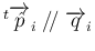 ${}^t\overrightarrow{\hat{p}}_i\mathrel{/\!/}\overrightarrow{q}_i$