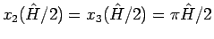 $x_2(\hat{H}/2)=x_3(\hat{H}/2)=\pi\hat{H}/2$