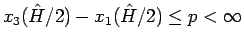 $x_3(\hat{H}/2)-x_1(\hat{H}/2)\leq p<\infty$