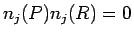 $n_{j}(P)n_{j}(R) = 0$