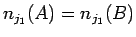 $n_{j_1}(A) = n_{j_1}(B)$