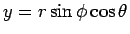 $y=r\sin\phi\cos\theta$