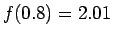 $f(0.8)=2.01$