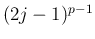 $(2j-1)^{p-1}$