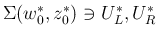 $\Sigma(w_0^\ast, z_0^\ast)\ni U_L^\ast, U_R^\ast$