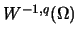 $W^{-1,q}(\Omega)$