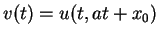 $v(t)=u(t,at+x_0)$