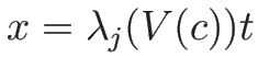 $x=\lambda_j(V(c))t$