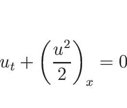 \begin{displaymath}
u_t+\left(\frac{u^2}{2}\right)_x=0\end{displaymath}