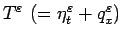 $T^\varepsilon  (=\eta^\varepsilon _t+q^\varepsilon _x)$