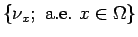 $\{\nu_x; \mbox{a.e.} x\in\Omega\}$