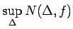 $\displaystyle \sup_{\Delta}N(\Delta,f) %\label{eq:BV:def_N}
$