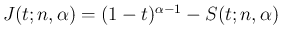 $J(t;n,\alpha)=(1-t)^{\alpha-1}-S(t;n,\alpha)$