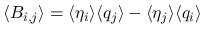 $\displaystyle \langle B_{i,j}\rangle =\langle\eta_i\rangle \langle q_j\rangle -\langle\eta_j\rangle \langle q_i\rangle
$