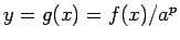 $y=g(x)=f(x)/a^p$