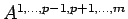 $A^{1,\ldots,p-1,p+1,\ldots,m}$