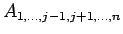 $A_{1,\ldots,j-1,j+1,\ldots,n}$