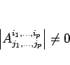 \begin{displaymath}
\left\vert A^{i_1,\ldots,i_p}_{j_1,\ldots,j_p}\right\vert\neq 0
\end{displaymath}