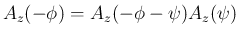 $A_z(-\phi) = A_z(-\phi-\psi)A_z(\psi)$