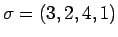 $\sigma=(3,2,4,1)$