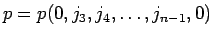 $p=p(0,j_3,j_4,\ldots,j_{n-1},0)$