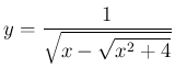 $\displaystyle
y = \frac{1}{\sqrt{x-\sqrt{x^2+4}}}$