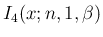 $I_4(x;n,1,\beta)$