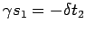 $\gamma s_1=-\delta t_2$