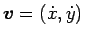 $\mbox{\boldmath$v$}=(\dot{x},\dot{y})$