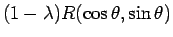 $\displaystyle (1-\lambda)R(\cos\theta, \sin\theta)$