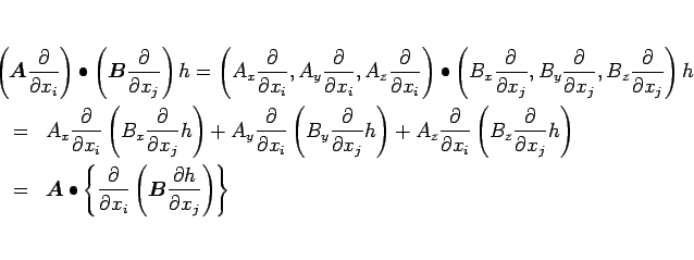 \begin{eqnarray*}\lefteqn{
\left(\mbox{\boldmath$A$}\frac{\partial}{\partial x_...
...box{\boldmath$B$}\frac{\partial h}{\partial x_j}\right)\right\}
\end{eqnarray*}