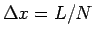 $\Delta x=L/N$