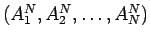 $(A^N_1,A^N_2,\ldots,A^N_N)$